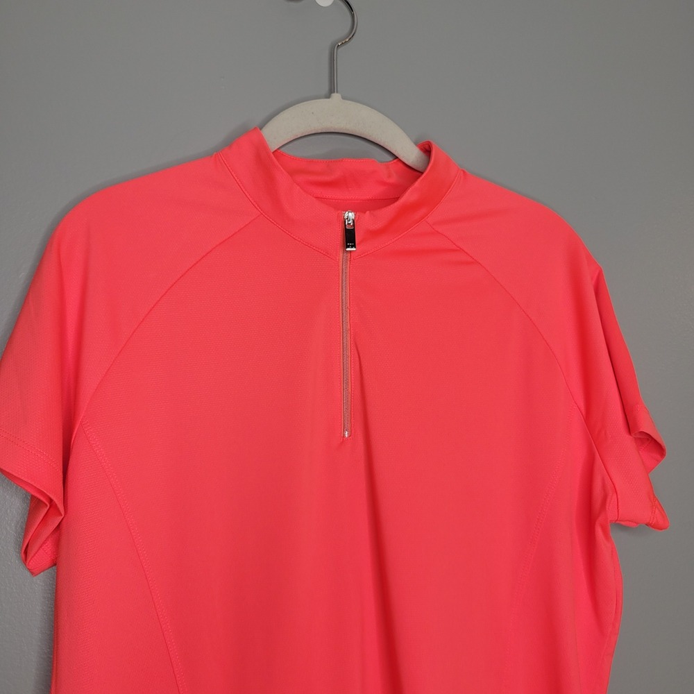 Tail Golf Polo Shirt Coral Pink 1/4 Zip Women's Size L Tennis Workout Stretch - Picture 2 of 10